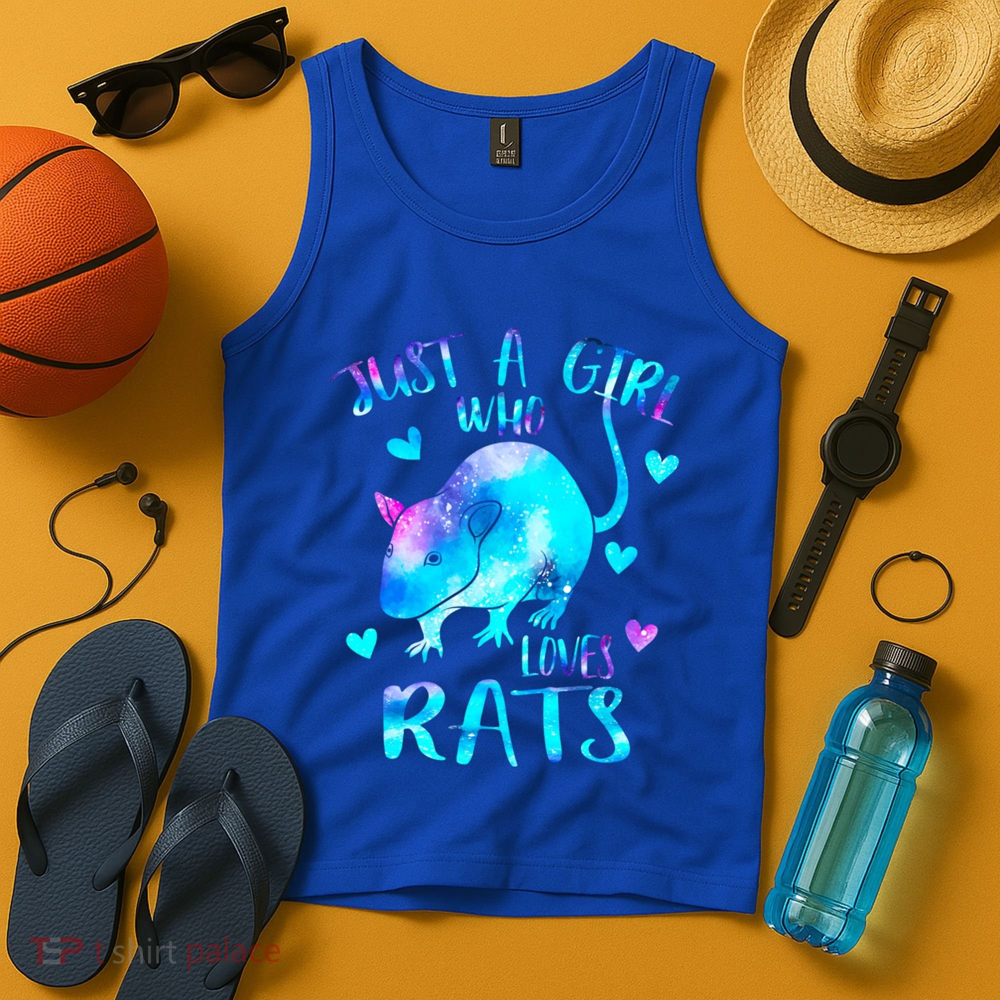 Just A Who Loves Rats Cute Rat Lover Galaxy Theme Gift Tank Top