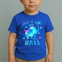 Just A Who Loves Rats Cute Rat Lover Galaxy Theme Gift Toddler T-Shirt thumb 2