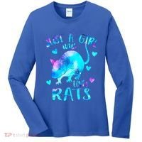 Just A Who Loves Rats Cute Rat Lover Galaxy Theme Gift Women's Long Sleeve Shirt thumb 0