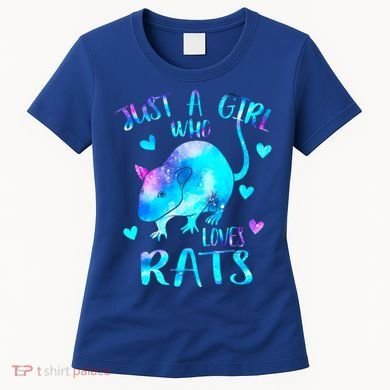 Just A Who Loves Rats Cute Rat Lover Galaxy Theme Gift Women's T-Shirt