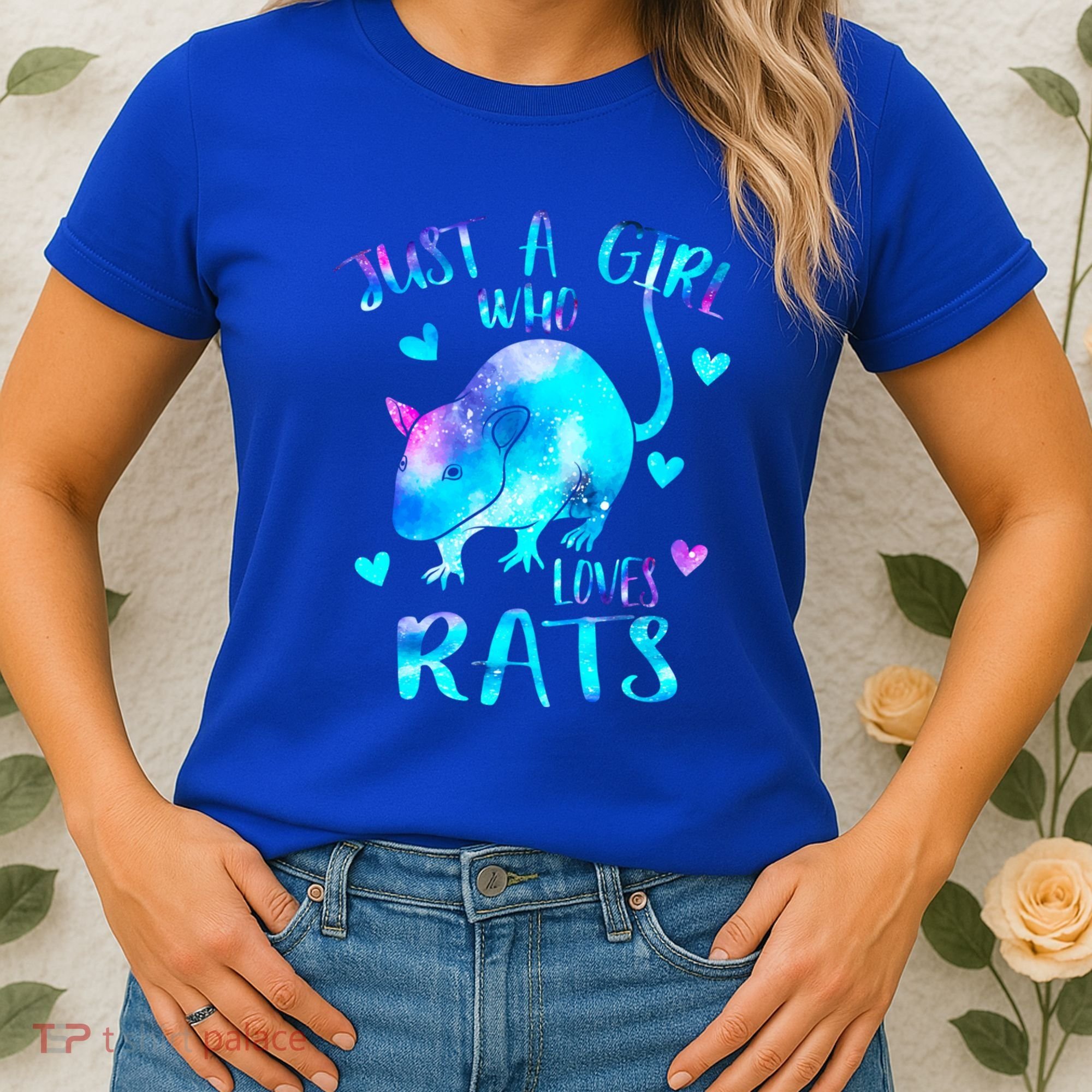 Just A Who Loves Rats Cute Rat Lover Galaxy Theme Gift Women's T-Shirt