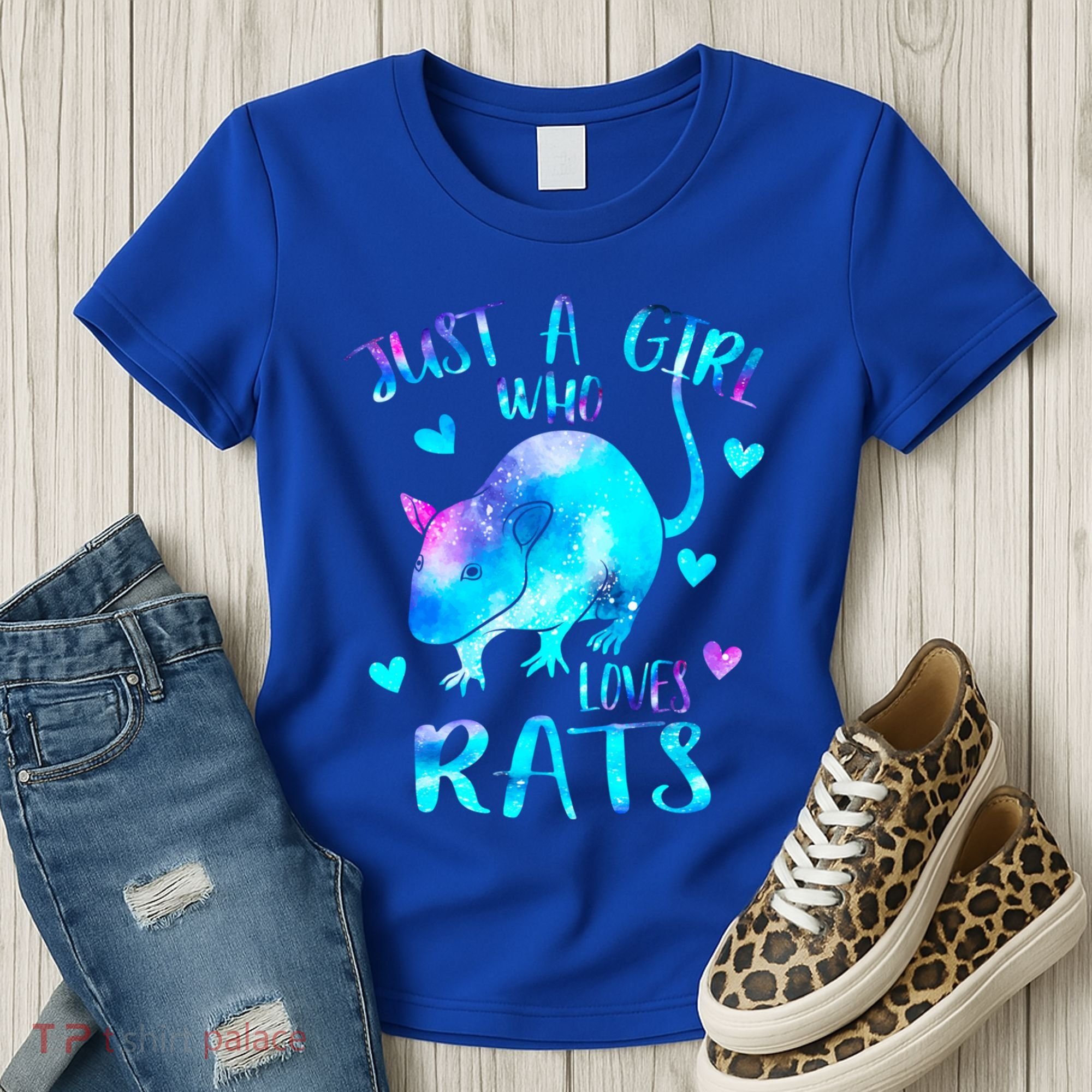 Just A Who Loves Rats Cute Rat Lover Galaxy Theme Gift Women's T-Shirt