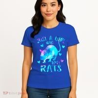 Just A Who Loves Rats Cute Rat Lover Galaxy Theme Gift Women's T-Shirt thumb 4