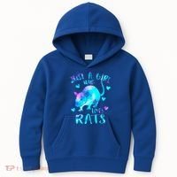 Just A Who Loves Rats Cute Rat Lover Galaxy Theme Gift Kids Hoodie thumb 0
