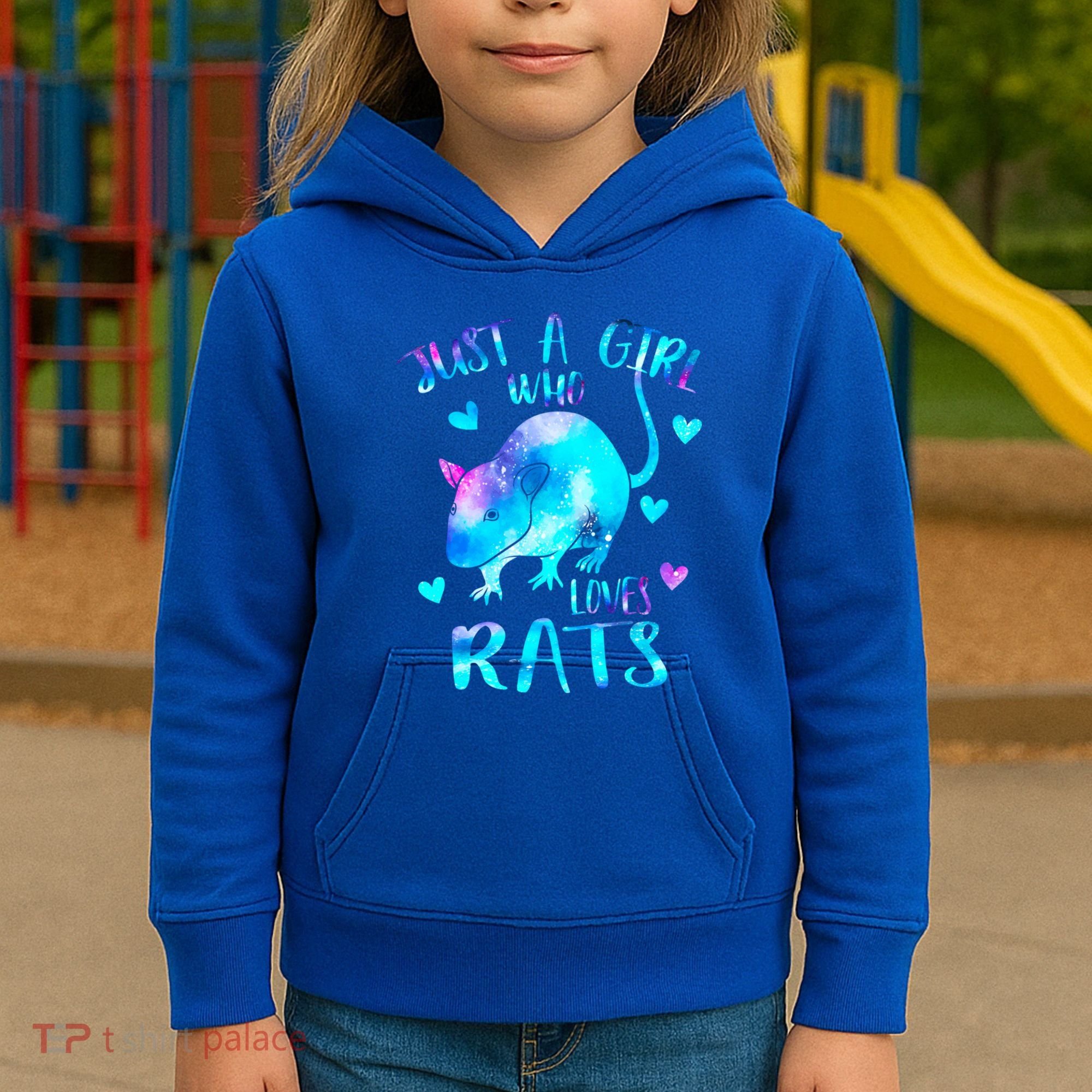 Just A Who Loves Rats Cute Rat Lover Galaxy Theme Gift Kids Hoodie