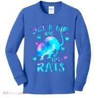 Just A Who Loves Rats Cute Rat Lover Galaxy Theme Gift Kids Long Sleeve Shirt thumb 0