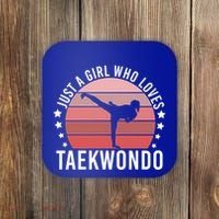 Just A Who Loves Taekwondo Gift Coaster thumb 0