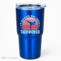 Just A Who Loves Taekwondo Gift Tumbler thumb 0
