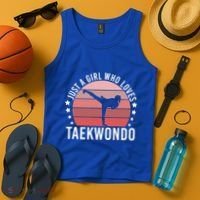 Just A Who Loves Taekwondo Gift Tank Top thumb 4
