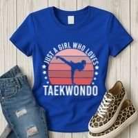 Just A Who Loves Taekwondo Gift Women's T-Shirt thumb 3