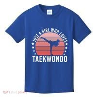 Just A Who Loves Taekwondo Gift Kids T-Shirt thumb 0