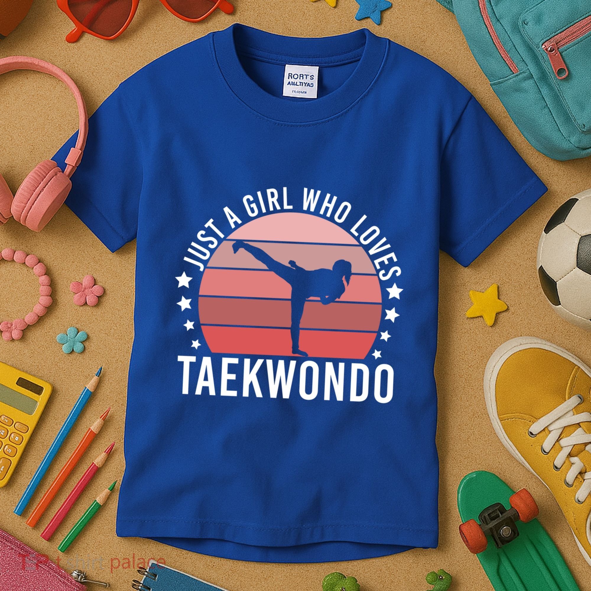 Just A Who Loves Taekwondo Gift Kids T-Shirt