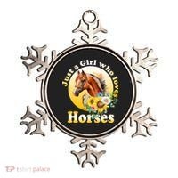 Just AGirl Who Loves Horses Sunflower Cute Gift Ornament thumb 0