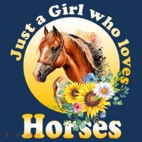 Just AGirl Who Loves Horses Sunflower Cute Gift Beanie thumb 2