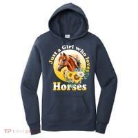Just AGirl Who Loves Horses Sunflower Cute Gift Women's Hoodie thumb 0
