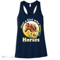 Just AGirl Who Loves Horses Sunflower Cute Gift Women's Tank Top thumb 0