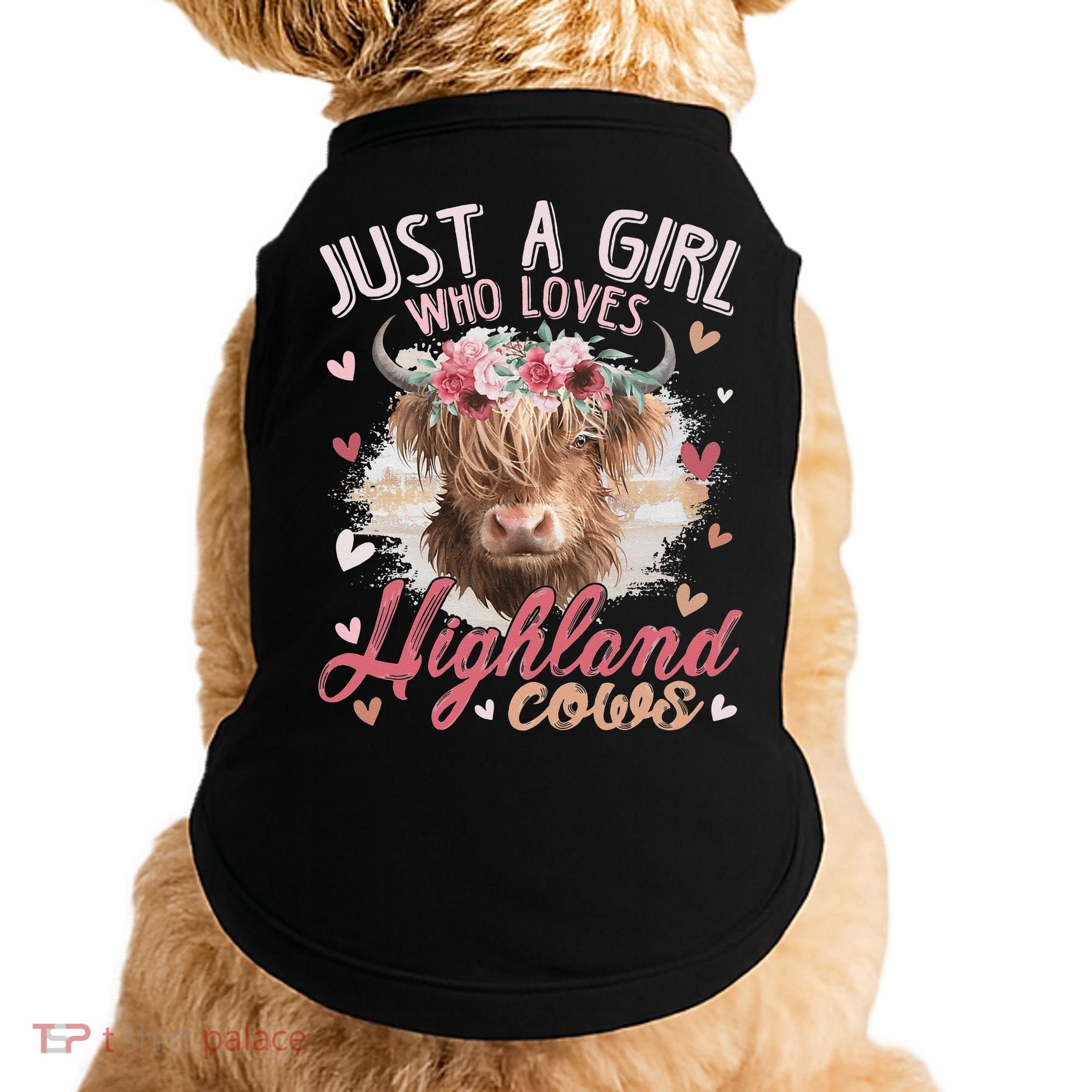 Just A Who Loves Scottish Highland Cows Doggie Tank