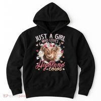 Just A Who Loves Scottish Highland Cows Hoodie thumb 0