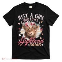 Just A Who Loves Scottish Highland Cows T-Shirt thumb 0