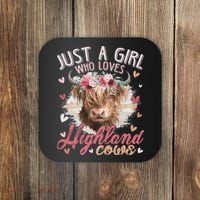 Just A Who Loves Scottish Highland Cows Coaster thumb 0