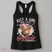 Just A Who Loves Scottish Highland Cows Women's Tank Top thumb 3