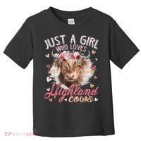 Just A Who Loves Scottish Highland Cows Toddler T-Shirt thumb 0