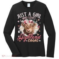 Just A Who Loves Scottish Highland Cows Women's Long Sleeve Shirt thumb 0