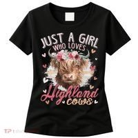 Just A Who Loves Scottish Highland Cows Women's T-Shirt thumb 0