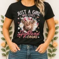 Just A Who Loves Scottish Highland Cows Women's T-Shirt thumb 2