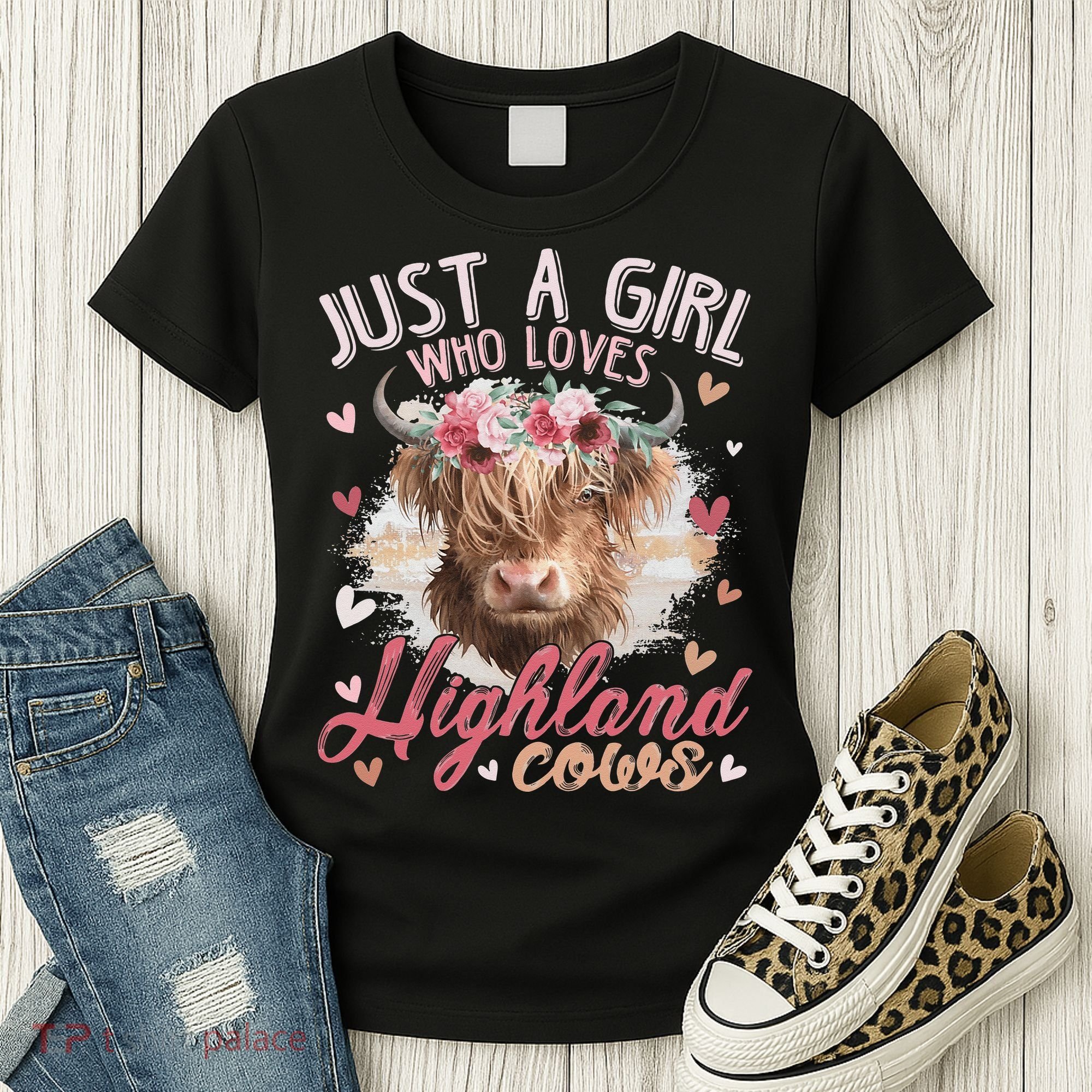 Just A Who Loves Scottish Highland Cows Women's T-Shirt