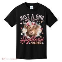 Just A Who Loves Scottish Highland Cows Kids T-Shirt thumb 0