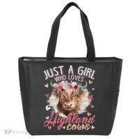 Just A Who Loves Scottish Highland Cows Tote Bag thumb 0