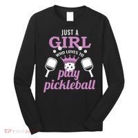 Just a Who Loves to Play Pickleball Funny Long Sleeve Shirt thumb 0