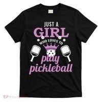 Just a Who Loves to Play Pickleball Funny T-Shirt thumb 0