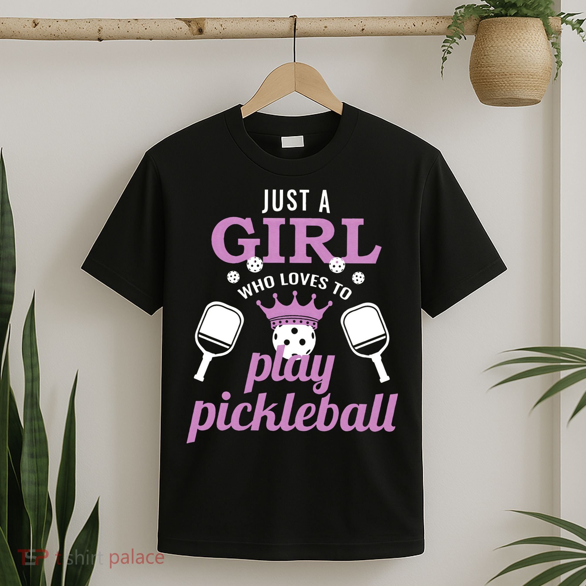 Just a Who Loves to Play Pickleball Funny T-Shirt