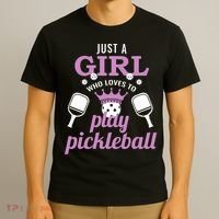 Just a Who Loves to Play Pickleball Funny T-Shirt thumb 3