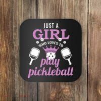 Just a Who Loves to Play Pickleball Funny Coaster thumb 0