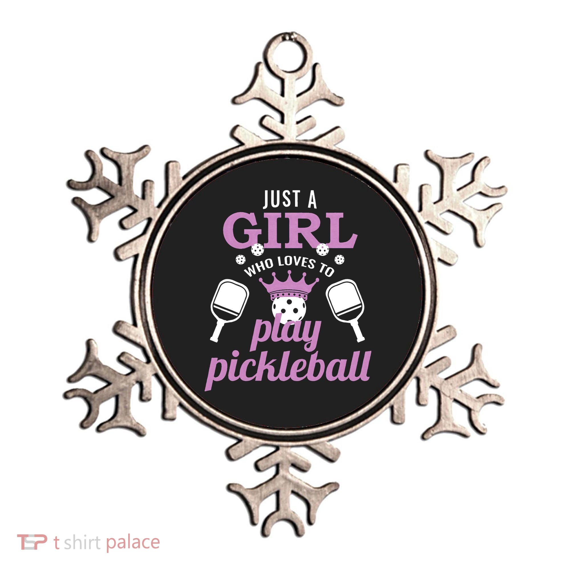 Just a Who Loves to Play Pickleball Funny Ornament