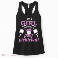 Just a Who Loves to Play Pickleball Funny Women's Tank Top thumb 0