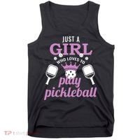 Just a Who Loves to Play Pickleball Funny Tank Top thumb 0
