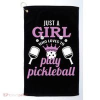 Just a Who Loves to Play Pickleball Funny Golf Towel thumb 0