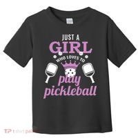 Just a Who Loves to Play Pickleball Funny Toddler T-Shirt thumb 0