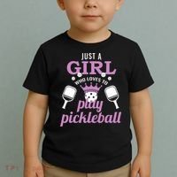 Just a Who Loves to Play Pickleball Funny Toddler T-Shirt thumb 2