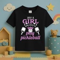 Just a Who Loves to Play Pickleball Funny Toddler T-Shirt thumb 3