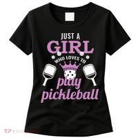 Just a Who Loves to Play Pickleball Funny Women's T-Shirt thumb 0