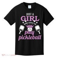 Just a Who Loves to Play Pickleball Funny Kids T-Shirt thumb 0