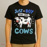 Just a  Who Loves Cows Funny Cows Lover Gift T-Shirt thumb 3
