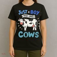 Just a  Who Loves Cows Funny Cows Lover Gift T-Shirt thumb 4