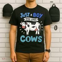 Just a  Who Loves Cows Funny Cows Lover Gift T-Shirt thumb 6