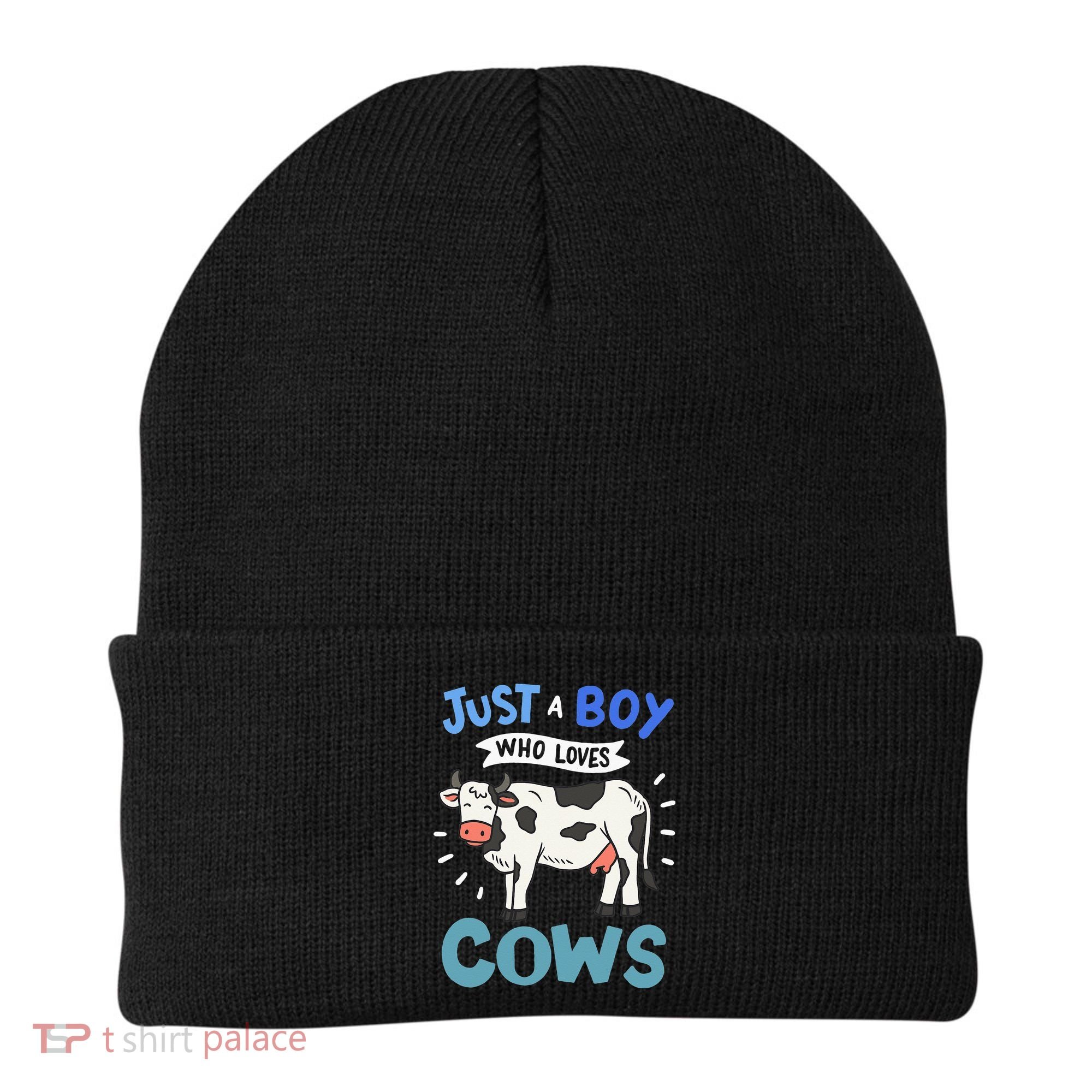 Just a  Who Loves Cows Funny Cows Lover Gift Beanie